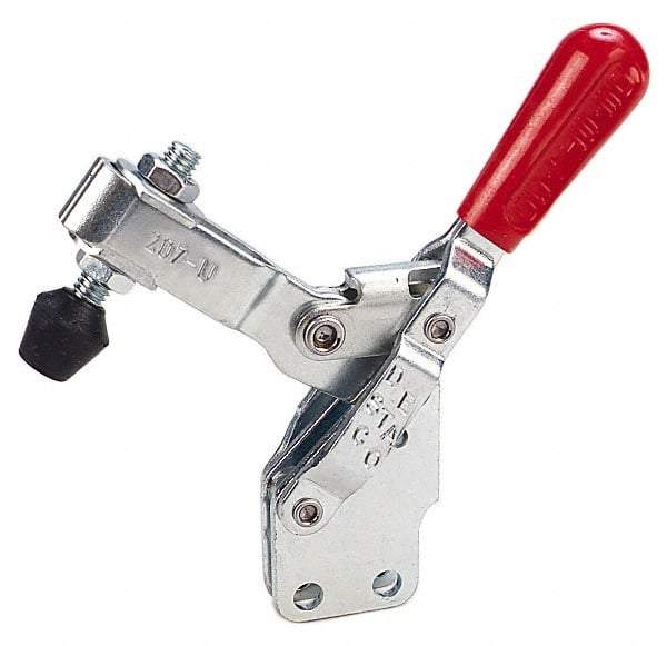 De-Sta-Co - 375 Lb Holding Capacity, Vertical Handle, Manual Hold Down Toggle Clamp - 57° Handle Movement, 99° Bar Opening, U-Bar, Straight Base, Electro-Plated Zinc, Carbon Steel - Top Tool & Supply