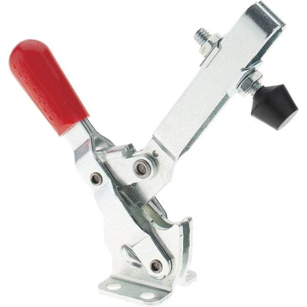 De-Sta-Co - 375 Lb Holding Capacity, Vertical Handle, Manual Hold Down Toggle Clamp - 57° Handle Movement, 99° Bar Opening, U-Bar, Flanged Base, Electro-Plated Zinc, Carbon Steel - Top Tool & Supply