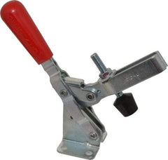 De-Sta-Co - 600 Lb Holding Capacity, Vertical Handle, Manual Hold Down Toggle Clamp - 58° Handle Movement, 103° Bar Opening, U-Bar, Flanged Base, Electro-Plated Zinc, Carbon Steel - Top Tool & Supply