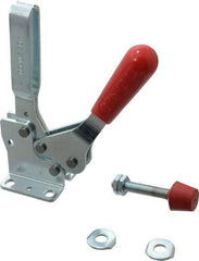 De-Sta-Co - 750 Lb Holding Capacity, Horizontal Handle, Manual Hold Down Toggle Clamp - 59° Handle Movement, 93° Bar Opening, U-Bar, Flanged Base, Electro-Plated Zinc, Carbon Steel - Top Tool & Supply