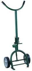 Drum Truck - Adjustable Sliding Chime Hook for steel or fiber drums - Spring loaded - 10" M.O.R wheels 60" H x 25" W - Top Tool & Supply