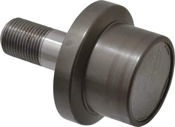 Osborn International - 2" Roller Diam x 1-11/16" Width, 7/8" Stud Diam x 2" Length, Flanged Concentric Stud Load Runner - Steel, 1-1/8" Thread Length, 7/8-14 Thread, 3-11/16" OAL, 1,620 Lb Dynamic Cap - Top Tool & Supply