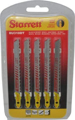 Starrett - 4" Long, 10 Teeth per Inch, Bi-Metal Jig Saw Blade - Toothed Edge, 5/16" Wide x 0.05" Thick, U-Shank, Ground Taper Tooth Set - Top Tool & Supply