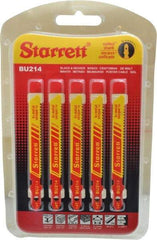 Starrett - 3" Long, 14 Teeth per Inch, Bi-Metal Jig Saw Blade - Toothed Edge, 5/16" Wide x 0.04" Thick, U-Shank, Wavy Tooth Set - Top Tool & Supply