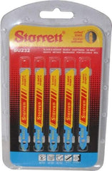 Starrett - 3" Long, 32 Teeth per Inch, Bi-Metal Jig Saw Blade - Toothed Edge, 5/16" Wide x 0.04" Thick, U-Shank, Wavy Tooth Set - Top Tool & Supply