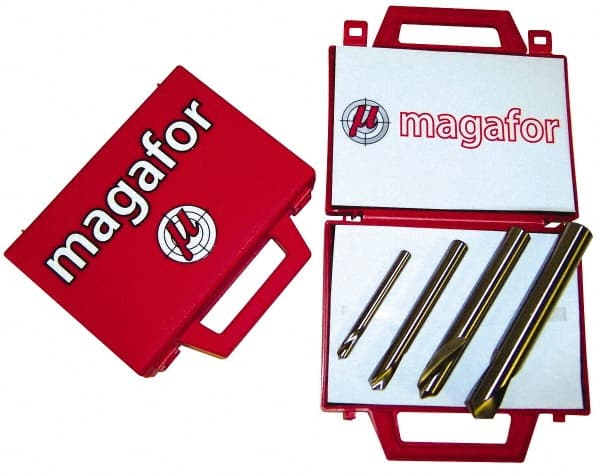 Magafor - 4 Piece 120° 1/4 to 5/8" Spotting Drill Set - Top Tool & Supply