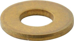 Value Collection - #4 Screw, Brass Standard Flat Washer - 0.12" ID x 0.281" OD, 0.025" Thick, Plain Finish - Top Tool & Supply