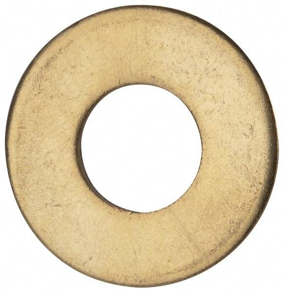 Value Collection - 1/2" Screw, Brass Standard Flat Washer - 0.562" ID x 1-1/4" OD, 0.091" Thick, Plain Finish - Top Tool & Supply