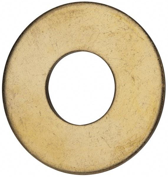 Value Collection - 1" Screw, Brass Standard Flat Washer - 1.062" ID x 2-1/2" OD, 0.144" Thick, Plain Finish - Top Tool & Supply