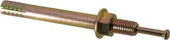 Wej-It - 5/8" Diam, 5/8" Drill, 6" OAL, 1-3/4" Min Embedment Hammer Drive Concrete Anchor - 1018 Iron (Pin)/Steel (Body), Zinc Yellow Dichromate Finish, Hex Nut Head, Hex Drive - Top Tool & Supply