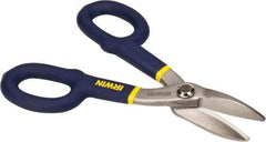 Irwin - 1-1/2" Length of Cut, Straight Pattern Tinner's Snip - 7" OAL, Vinyl Handle, 26 AWG Steel Capacity - Top Tool & Supply