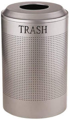 Rubbermaid - 26 Gal Silver Round Recycling Container - Steel, 30-7/8" High - Top Tool & Supply