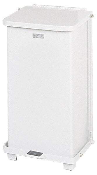 Rubbermaid - 12 Gal Square Unlabeled Trash Can - 23" High x 12" Long x 12" Wide, White, Steel - Top Tool & Supply