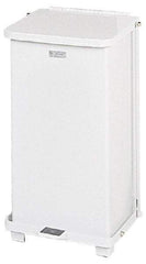 Rubbermaid - 12 Gal Square Unlabeled Trash Can - 23" High x 12" Long x 12" Wide, White, Steel - Top Tool & Supply