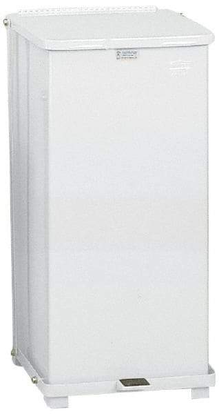 Rubbermaid - 24 Gal Square Unlabeled Trash Can - 30" High x 15" Long x 15" Wide, White, Steel - Top Tool & Supply