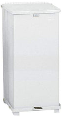 Rubbermaid - 24 Gal Square Unlabeled Trash Can - 30" High x 15" Long x 15" Wide, White, Steel - Top Tool & Supply