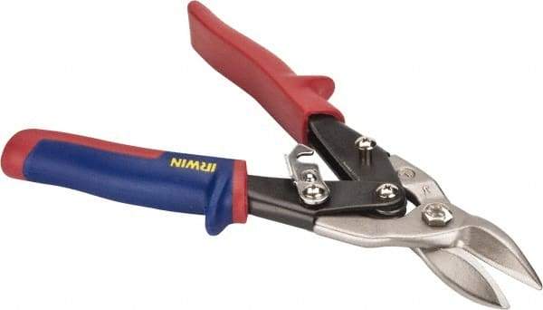 Irwin - 1-5/16" Length of Cut, Left Pattern Aviation Snip - 10" OAL, ProTouch Handle, 18 AWG Steel Capacity - Top Tool & Supply