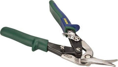 Irwin - 1-3/16" Length of Cut, Right Pattern Offset Aviation Snip - 9-1/2" OAL, ProTouch Handle, 18 AWG Steel Capacity - Top Tool & Supply