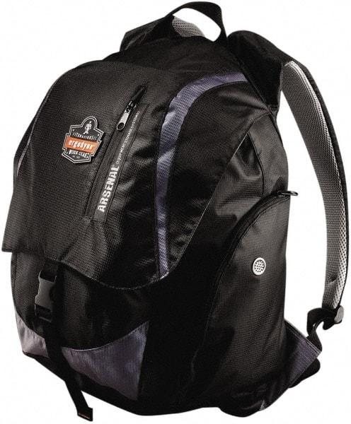 Ergodyne - 4 Pocket, 3600 Cubic Inch, Polyester Back Pack - 15 Inch Wide x 12 Inch Deep x 20 Inch High, Black, Model No. 5143 - Top Tool & Supply