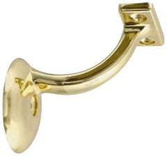 National Mfg. - 250 Lb Capacity, Bright Brass Coated, Handrail Bracket - 2-1/4" Long, 3" High, 3" Wide - Top Tool & Supply