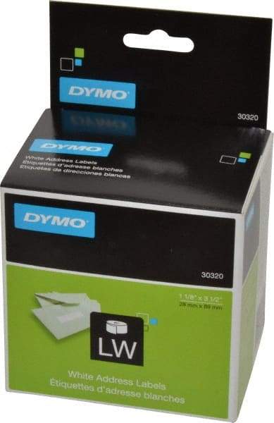 Dymo - 3-1/2" Long, White Die Cut Paper with Semi Perm. Adhesive Shipping Label - For DYMO LabelWriter Printers - Top Tool & Supply