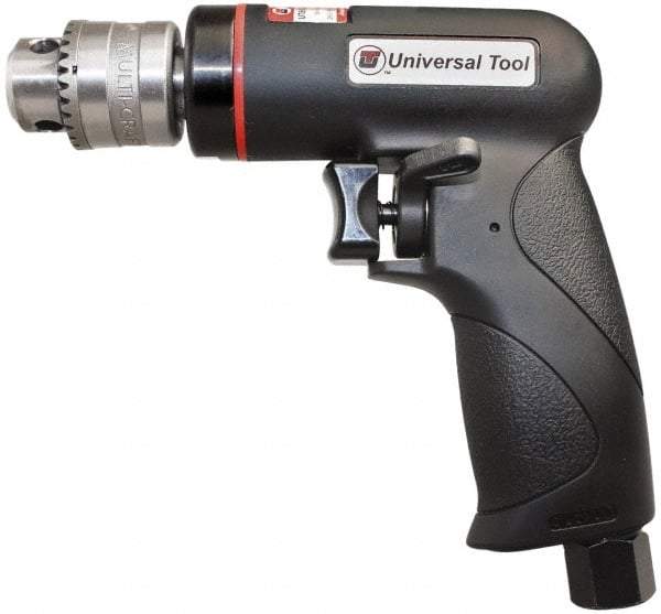 Universal Tool - 1/4" Reversible Keyed Chuck - Pistol Grip Handle, 2,600 RPM, 3.5 CFM, 0.3 hp, 90 psi - Top Tool & Supply