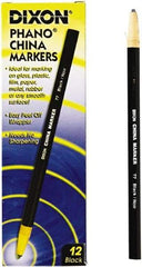 DIXON - Black China Marker - Soft Crayon Tip, Wax - Top Tool & Supply