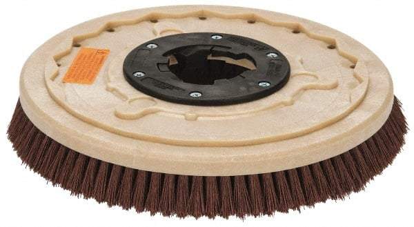 PRO-SOURCE - 17" Diam Stripping Brush - 15" Machine, 1-1/2" Trim Length, Black Pad, Silicone Carbide & Nylon - Top Tool & Supply