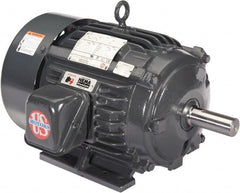 US Motors - 7-1/2 hp, TEFC Enclosure, No Thermal Protection, 1765, 1455 RPM, 208-230/460 & 190/380 Volt, 60/50 Hz, Three Phase Premium Efficient Motor - Exact Industrial Supply