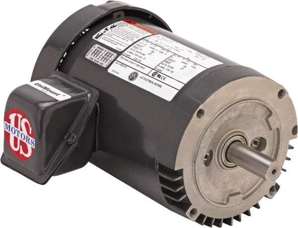 US Motors - 10 hp, TEFC Enclosure, No Thermal Protection, 1,760 RPM, 208-230/460 Volt, 60 Hz, Three Phase Premium Efficient Motor - Size 215 Frame, C-Face Mount, 1 Speed, Double Shielded Ball Bearings, 26.6-23.8/11.9 Full Load Amps, F Class Insulation - Top Tool & Supply