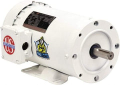 US Motors - 3 hp, TEFC Enclosure, No Thermal Protection, 3,490 RPM, 208-230/460 Volt, 60 Hz, Three Phase Premium Efficient Motor - Size 145 Frame, C-Face with Base Mount, 1 Speed, Double Sealed Ball Bearings, 8.1-7.2/3.6 Full Load Amps, F Class Insulation - Top Tool & Supply