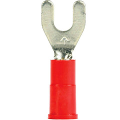 3M - #8 Stud, 22 to 18 AWG Compatible, Partially Insulated, Crimp Connection, Standard Fork Terminal - Top Tool & Supply