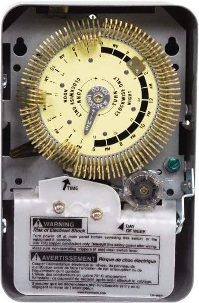 Intermatic - 24 hr with Day Skipper Indoor Analog Electromechanical Timer - 96 On/Off per Day, 480 VAC, 60 Hz, - Top Tool & Supply