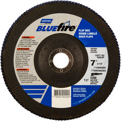 7 × 7/8″ BlueFire Fiberglass HD Flat Flap Disc Type 27 P60 Grit R884P1 Zirconia Alumina - Top Tool & Supply