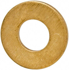 Value Collection - 1/4" Screw, Brass Standard Flat Washer - 0.26" ID x 0.562" OD, 0.04" Thick, Plain Finish - Top Tool & Supply