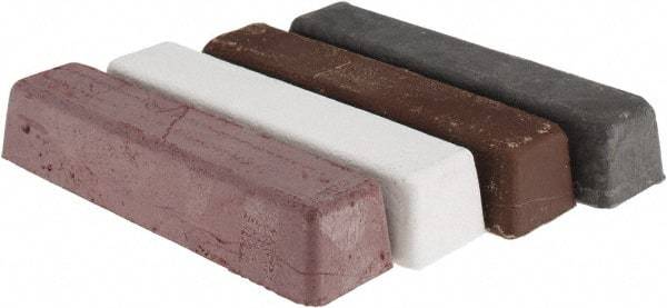 Made in USA - 1/4 Lb Emery, Rouge & Tripoli Compound - Grade C, Black, Brown, Red & White, Use on Aluminum, Carbon, Chrome, Copper, Gold, Iron, Nickel, Pewter, Plastic, Platinum, Rubber, Silver, Stainless Steel, Steel, Sterling, White Metals, Wood & Zinc - Top Tool & Supply