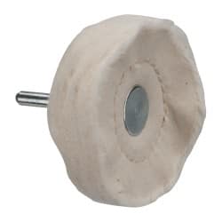 Made in USA - 3" Diam x 3/4" Thick, Loose Sewn Mounted Buffing Wheel - Top Tool & Supply