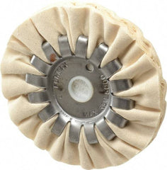 Made in USA - 4" Diam x 1/2" Thick Unmounted Buffing Wheel - 14 Ply, Bias Cut, 1/2" Arbor Hole - Top Tool & Supply