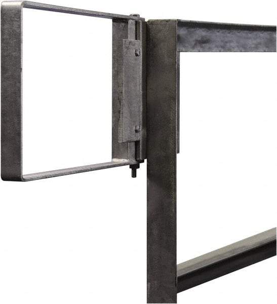 PRO-SAFE - Carbon Steel Self Closing Rail Safety Gate - Fits 19 to 21-1/2" Clear Opening, 1-1/2" Wide x 12" Door Height, Gray - Top Tool & Supply