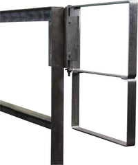 PRO-SAFE - Carbon Steel Self Closing Rail Safety Gate - Fits 25 to 27-1/2" Clear Opening, 1-1/2" Wide x 22" Door Height, Gray - Top Tool & Supply