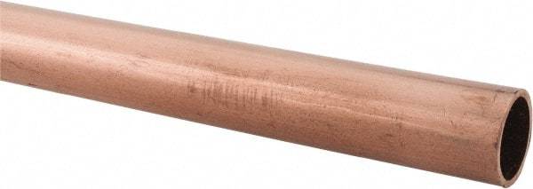 Mueller Industries - 10' Long, 5/8" OD x 1/2" ID, Grade C12200 Copper Water (K) Tube - 0.049" Wall Thickness, 0.343 Ft/Lb - Top Tool & Supply