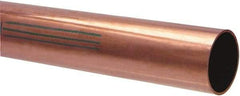 Mueller Industries - 7/8 Inch Outside Diameter x 10 Ft. Long, Copper Round Tube - 3/4 Inch Inside Diameter, 0.045 Inch Wall Thickness - Top Tool & Supply