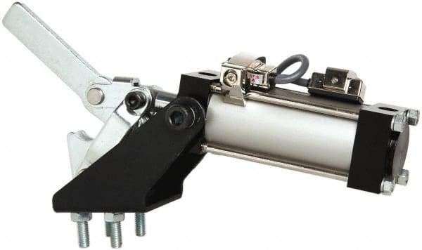 Gibraltar - 500 Lb Inner Hold Capacity, Vert Mount, Air Power Hold-Down Toggle Clamp - 1/8 NPT Port, 92° Bar Opening, 1.38" Height Under Bar - Top Tool & Supply