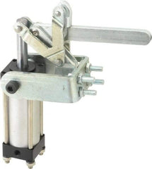 Gibraltar - 450 Lb Inner Hold Capacity, Horiz Mount, Air Power Hold-Down Toggle Clamp - 1/8 NPT Port, 95° Bar Opening, 2.76" Height Under Bar - Top Tool & Supply