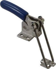 Gibraltar - 500 Lb Capacity, Vertical, U Hook, Flanged Base, Stainless Steel Pull Action Latch Clamp - 1.53" Drawing Movement, 3.35" OAL, Straight Handle - Top Tool & Supply