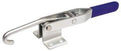 Gibraltar - 375 Lb Capacity, Horizontal, J Hook, Flanged Base, Carbon Steel Pull Action Latch Clamp - 4" Drawing Movement, 8.56" OAL, Straight Handle - Top Tool & Supply