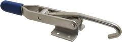 Gibraltar - 450 Lb Capacity, Horizontal, J Hook, Flanged Base, Stainless Steel Pull Action Latch Clamp - 4" Drawing Movement, 8.82" OAL, Straight Handle - Top Tool & Supply