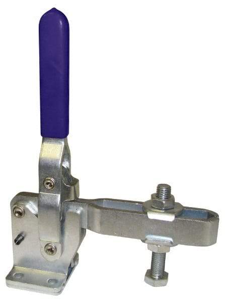 Gibraltar - 1,200 Lb Holding Capacity, Vertical Handle, Manual Hold Down Toggle Clamp - 70° Handle Movement, 140° Bar Opening, U-Bar, Flanged Base, Carbon Steel - Top Tool & Supply