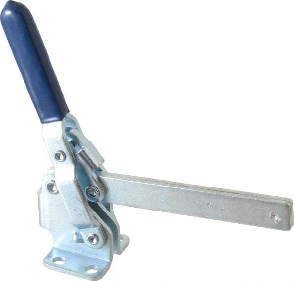 Gibraltar - 450 Lb Holding Capacity, Vertical Handle, Manual Hold Down Toggle Clamp - 62° Handle Movement, 115° Bar Opening, Solid Bar, Flanged Base, Carbon Steel - Top Tool & Supply