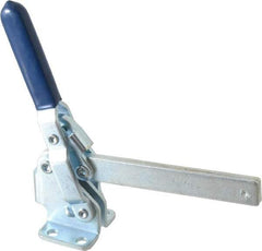 Gibraltar - 450 Lb Holding Capacity, Vertical Handle, Manual Hold Down Toggle Clamp - 62° Handle Movement, 115° Bar Opening, Solid Bar, Flanged Base, Carbon Steel - Top Tool & Supply